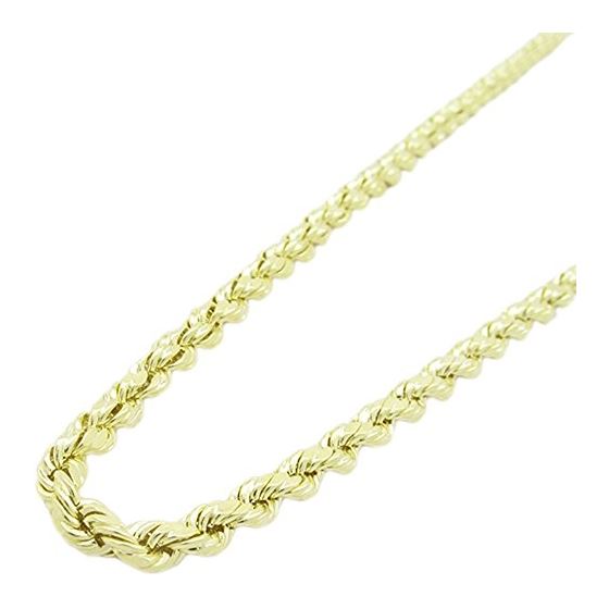 "Mens 10k Yellow Gold rope chain ELNC29 20"" long and 3mm wide 1"