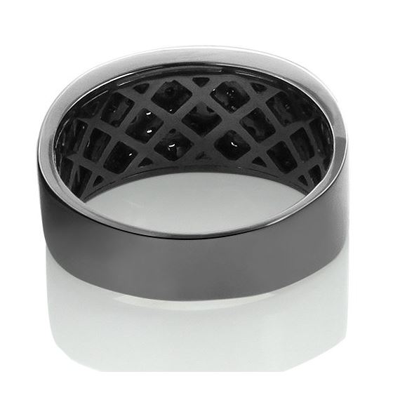 Designer Ring 10K Rhodium Plated Gold Black 1.6-3