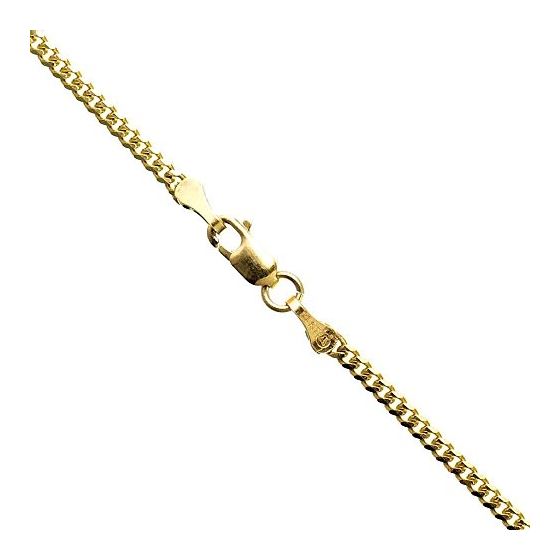 14K YELLOW Gold SOLID ITALY CUBAN Chain - 16 Inches Long 2.1MM Wide 1