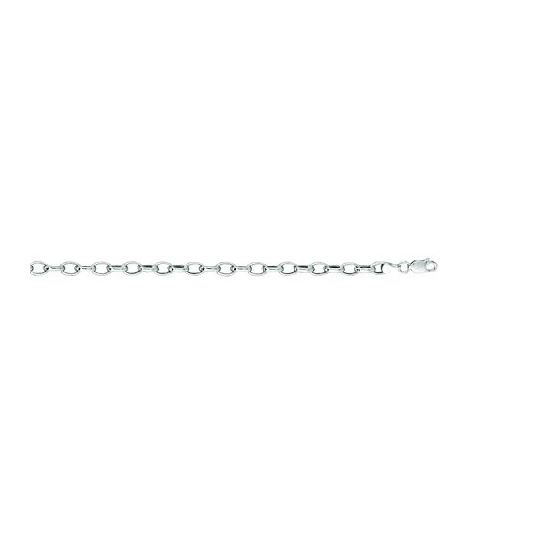 "14K White Gold Oval Rolo Chain 18"" inches long x4.6mm wide"