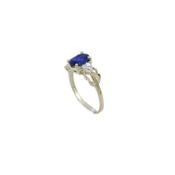 10k Yellow Gold Syntetic blue gemstone ring ajr13 Size: 7 1