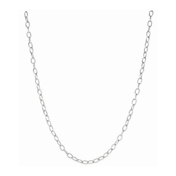 Sterling .925 Silver 18 And With Rhodium 3.5Mm Tex