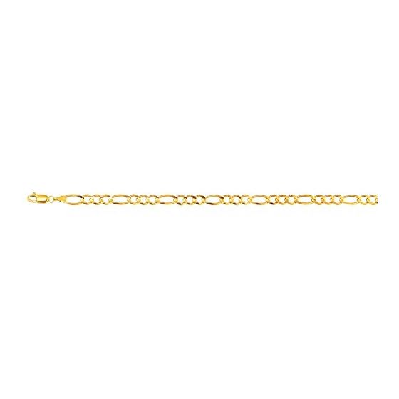 10K 18 inch long Yellow Gold 6.0mm wide Diamond Cut Royal Figaro Link with Lobster Clasp