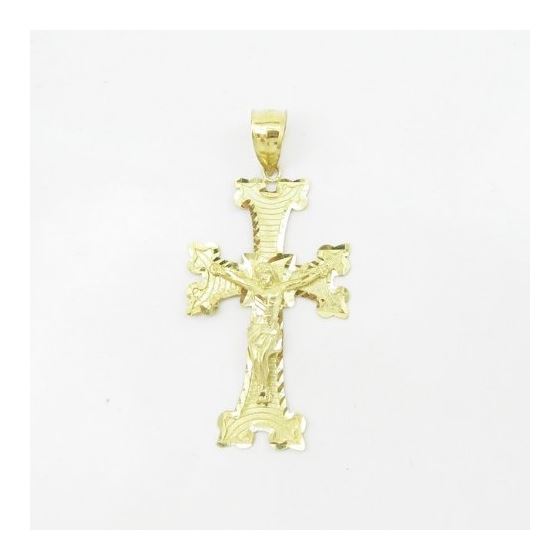 Mens 10k Yellow gold Jesus crucifix charm EGP72 3