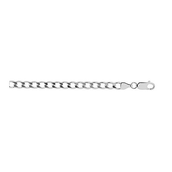 Sterling Silver 4.7 mm Wide Concave Curb Chain 20 Inch Long