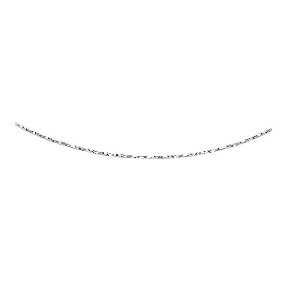 Silver with Rhodium Finish 0.85mm wide Diamond Cut Two Tone Fancy Chain with Lobster Clasp