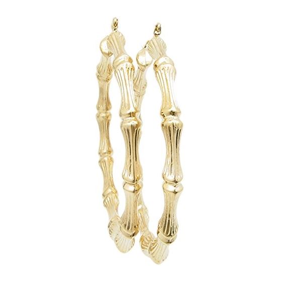 10k Yellow Gold earrings Xl bambo hoop AGBE24 1