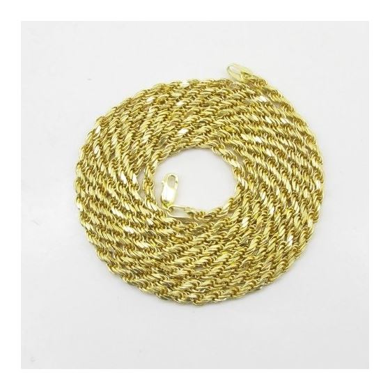 "Mens 10k Yellow Gold skinny rope chain ELNC25 30"" long and 3mm wide 3"