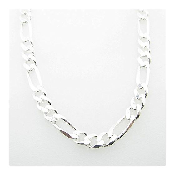 Silver Figaro link chain Necklace BDC89 1