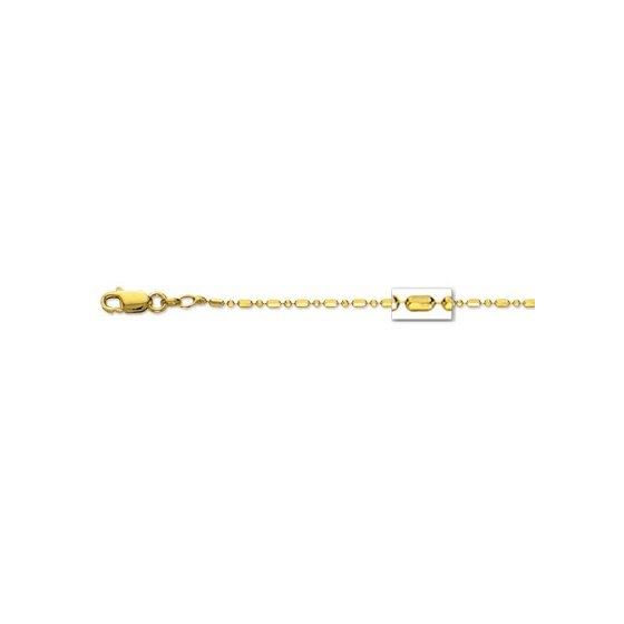 14K Yellow Gold 1.5mm wide Diamond Cut Bead Chain with Lobster Clasp 1