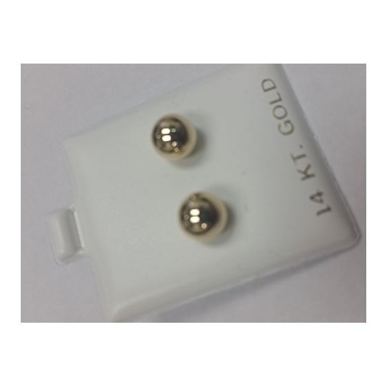 14k Yellow Gold Ball Stud Earrings pushback 3 4 5 6 7 8 10 12 14 MM (8 Millimeters) 3