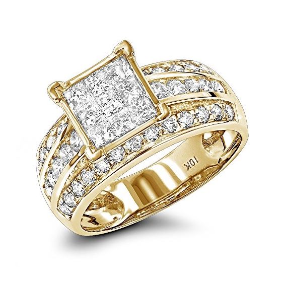 10K Affordable Round Princess Cut 1.5 Ctw Diamond