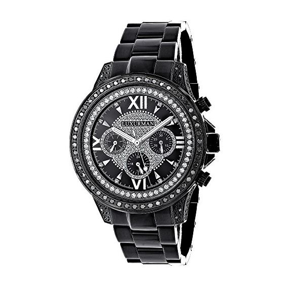 Black Diamond Watches: LUXURMAN Mens Diamond Watch