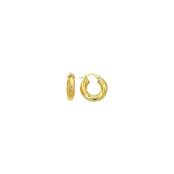 14K Yellow Gold Ladies Hoop Earrings IT664