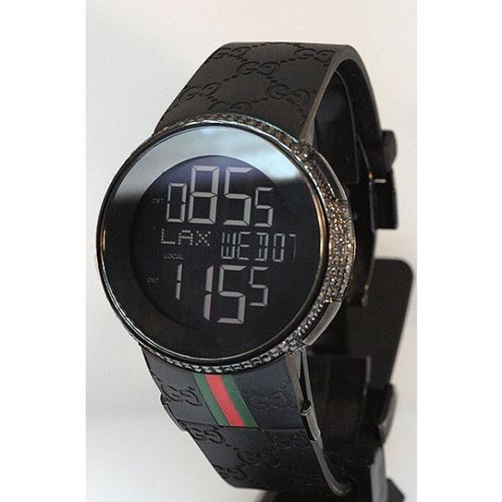 Gucci Unisex Digital Black Diamond Watch 12246415 1