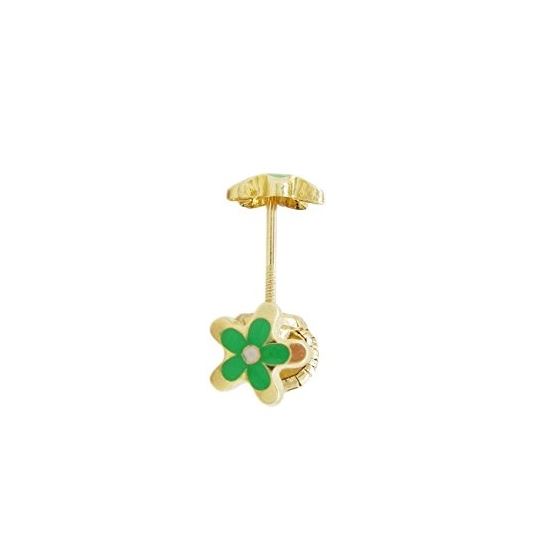 14K Yellow gold Flower stud earrings for Children/Kids web7 1