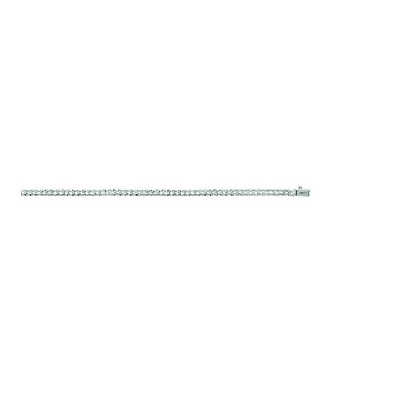 14K White Gold 3.0mm wide Shiny Diamond Multi Line Rope Chain with Box Catch Clasp