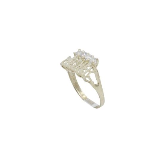 10k Yellow Gold Syntetic white mother gemstone ring ajr20 Size: 7.5 1