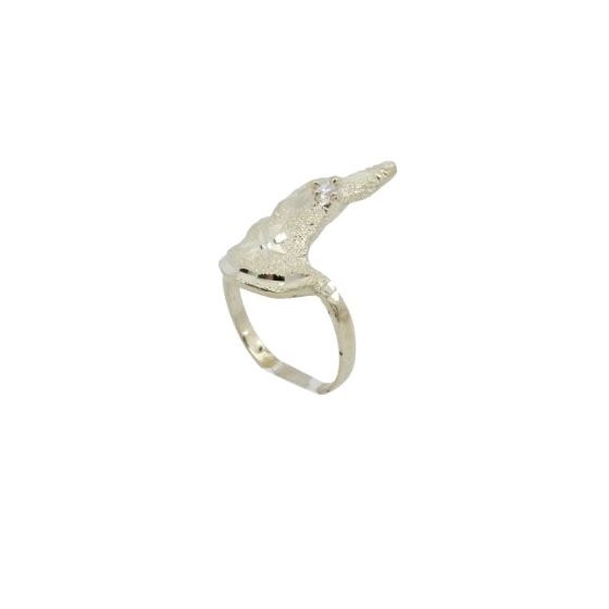 10k Yellow Gold Finger white ring ajr29 Size: 7 1