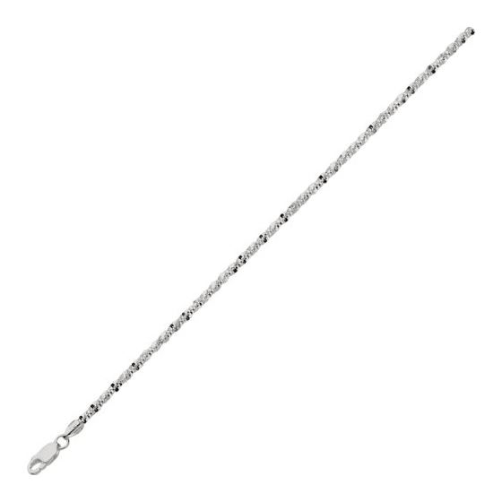 Sterling Silver Rhodium Sparkle Chain 20 Inch Long