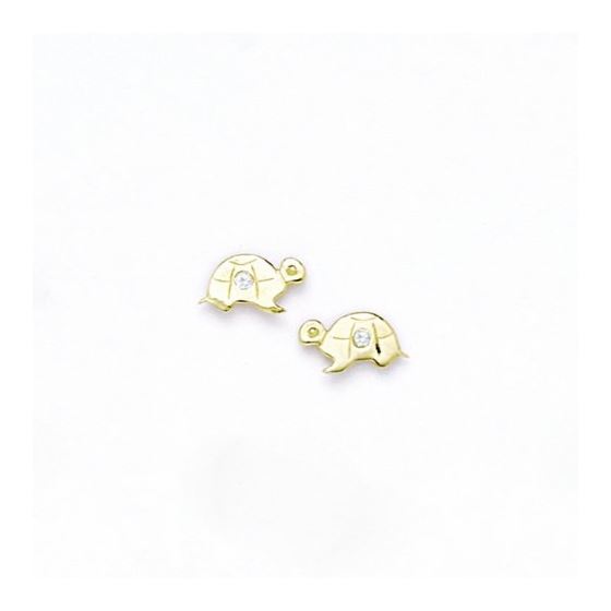 14K Yellow Gold elephant bear horse animal earrings screw back Size: Actual Image