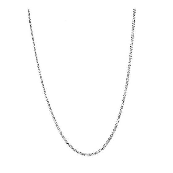 10k White Gold Hollow Franco Chain 3.5mm Wide Necklace with Lobster Clasp 22 inches long 3