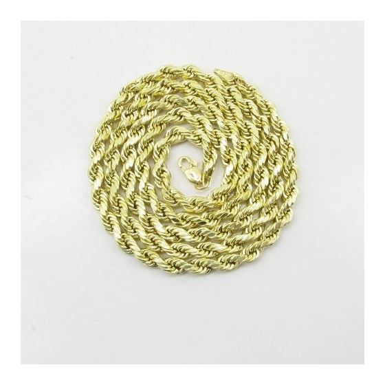 "Mens 10k Yellow Gold rope chain ELNC11 22"" long and 3mm wide 3"