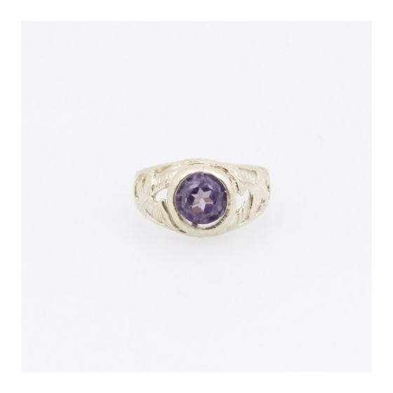 10k Yellow Gold Syntetic purple gemstone ring ajjr79 Size: 2.75 3