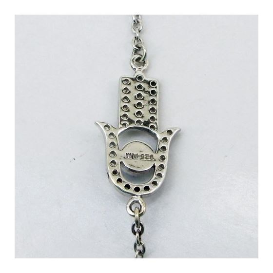 Womens Sterling silver Hamsa evil eye pendant necklace 3