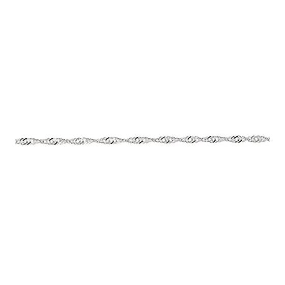 Sterling Silver 2.8 mm Wide Rhodium Plated Singapore Chain 20 Inch Long