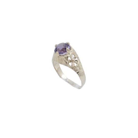 10k Yellow Gold Syntetic purple gemstone ring ajjr78 Size: 2.25 1