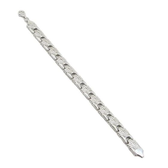 Women silver link bracelet SB1 7.25 inches long and 10mm wide 1