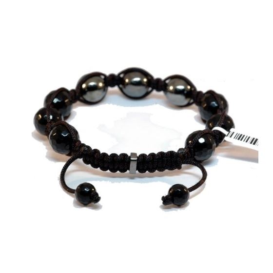Mens Tibetan 0.25ctw Real Black Diamond Ball String Bracelet SIMB03B Hip Hop Jewelry 3