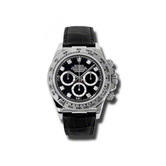 Rolex Watches  Daytona White Gold  Leather Strap 116519 bkd