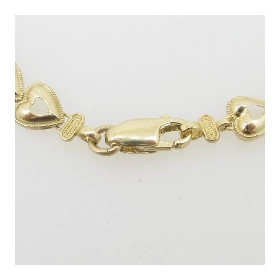 Women 10k Yellow Gold link vintage style bracelet 7.25 inches long and 7mm wide 3