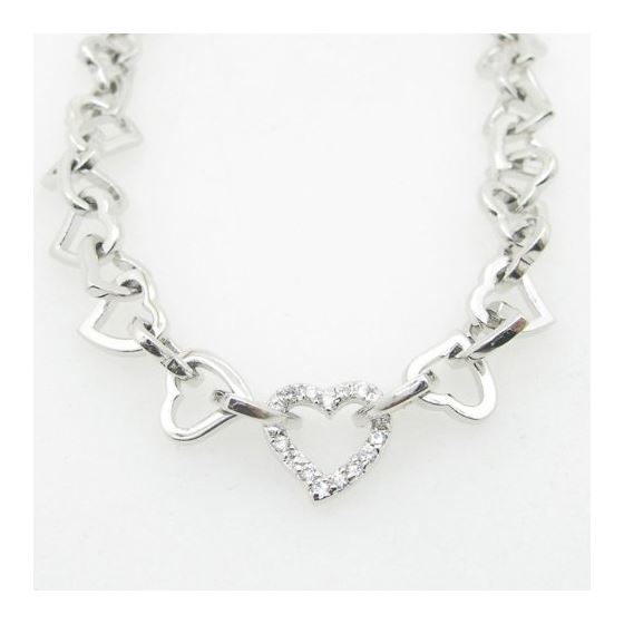 Ladies .925 Italian Sterling Silver Heart Link Necklace Length - 16 inches Width - 10mm 3