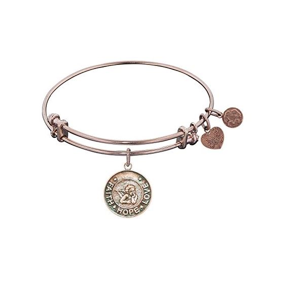 Angelica Ladies Spiritual Collection Bangle Charm 7.25 Inches (Adjustable) PGEL1094