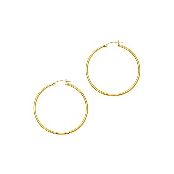 10K Yellow Gold Ladies Hoop Earrings 254RW