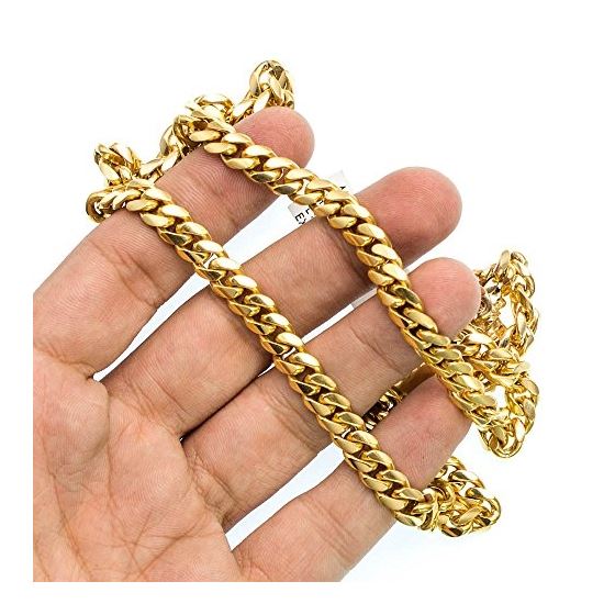 "14K YELLOW Gold MIAMI CUBAN SOLID CHAIN - 26"" Long 7.7X3MM Wide 3"