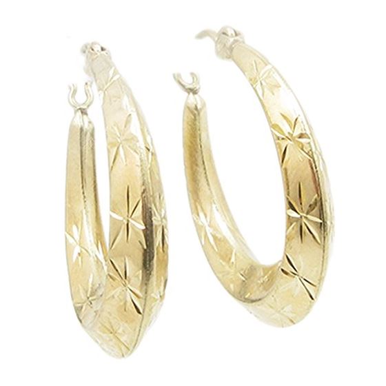 10k Yellow Gold earrings Round hoop AGBE49 1