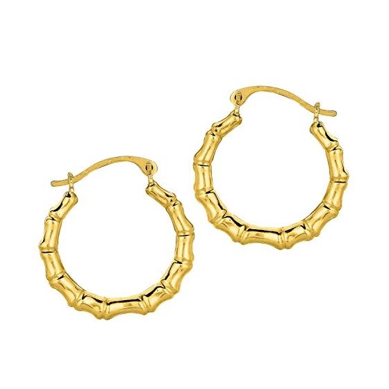 10K Yellow Gold Ladies Hoop Earrings 513ER