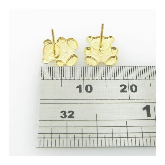 be12 fancy earrings 14K yellow gold italian ball stud huggie hoop 3