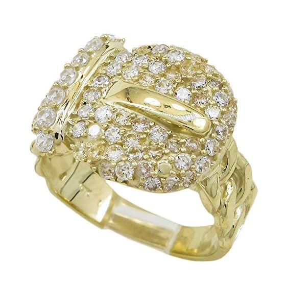 10K Yellow Gold womens designer lace ring ASVJ9 1