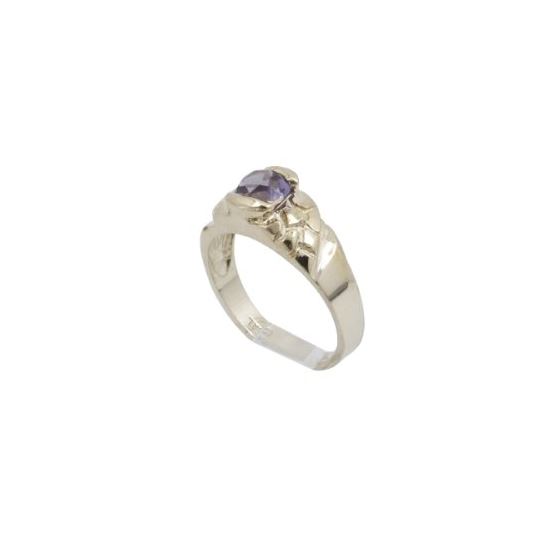 10k Yellow Gold Syntetic purple gemstone ring ajjr85 Size: 3 1