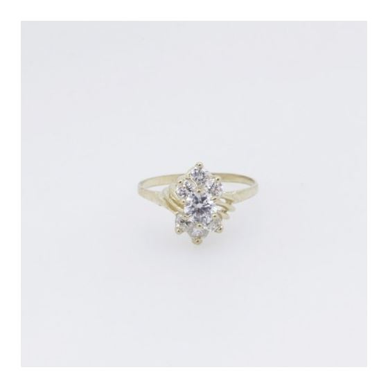 10k Yellow Gold Syntetic white gemstone ring ajr10 Size: 7.75 3