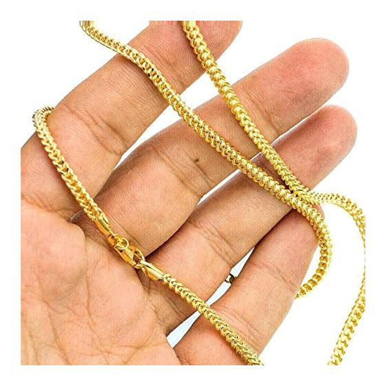 10K YELLOW Gold HOLLOW FRANCO Chain - 22 Inches Long 3MM Wide 3