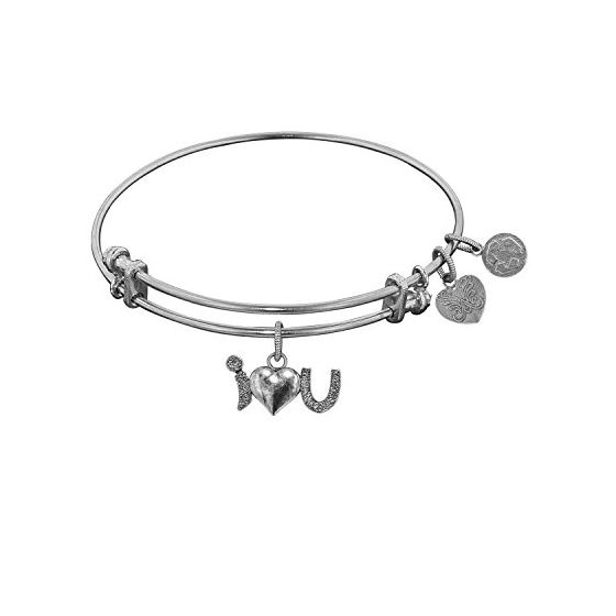 Angelica Ladies Love and Hearts Collection Bangle Charm 7.25 Inches (Adjustable) WGEL1215