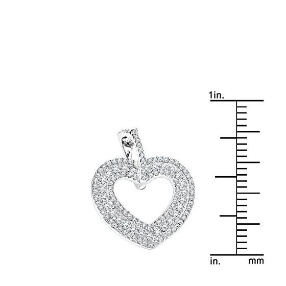 Ladies 14K Natural 0.5 Ctw Diamonds Heart Pendan-3