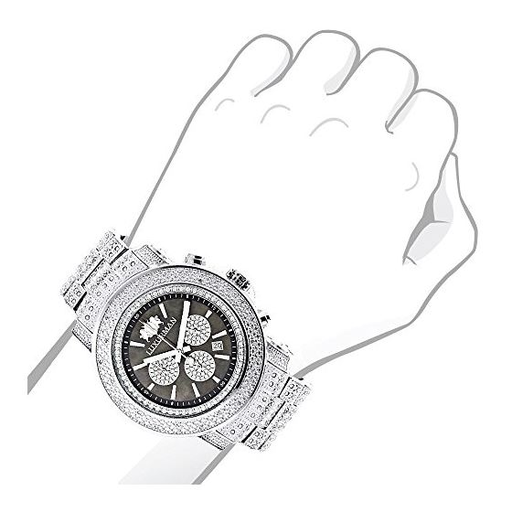 Oversized Escalade Iced Out Mens Diamond Watch by Luxurman 2ct w/ Chronograph 3
