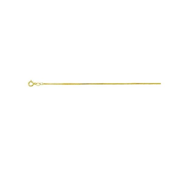 14K Yellow Gold 0.8mm wide Foxtail Chain with Spring Ring Clasp 1